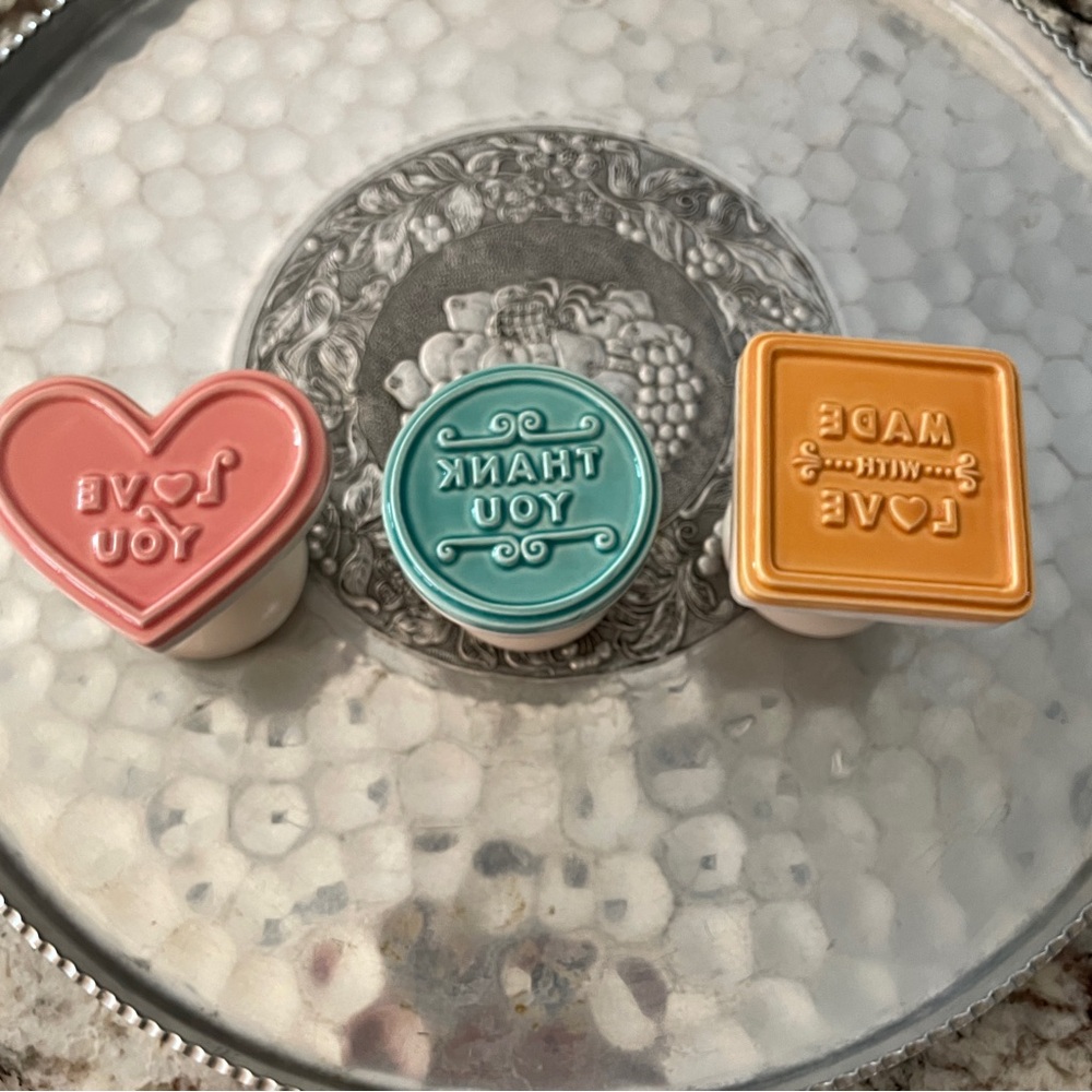 Hallmark Cookie Stamp Press Set of 3 - "Love You", "Thank You", "Made with Love"